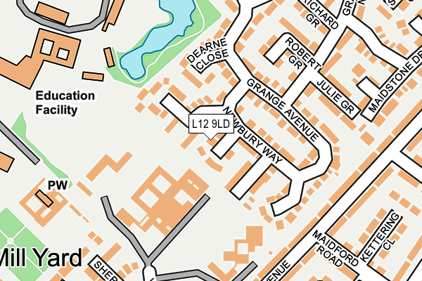 L12 9LD map - OS OpenMap – Local (Ordnance Survey)