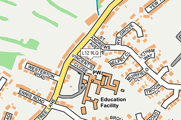 L12 9LQ map - OS OpenMap – Local (Ordnance Survey)