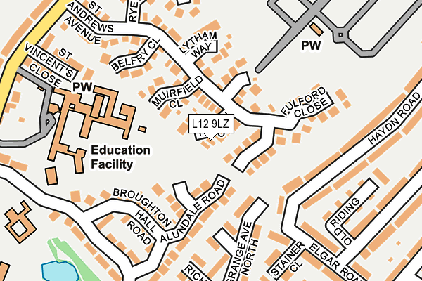 L12 9LZ map - OS OpenMap – Local (Ordnance Survey)