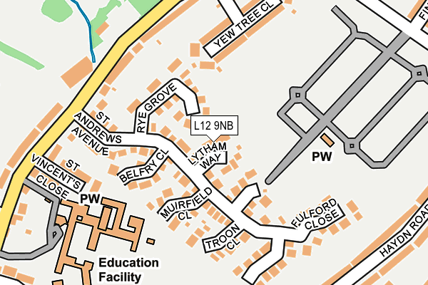 L12 9NB map - OS OpenMap – Local (Ordnance Survey)
