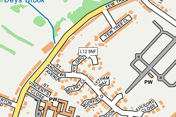 L12 9NF map - OS OpenMap – Local (Ordnance Survey)