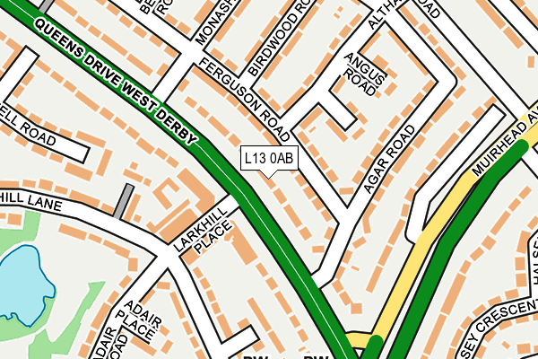 L13 0AB map - OS OpenMap – Local (Ordnance Survey)
