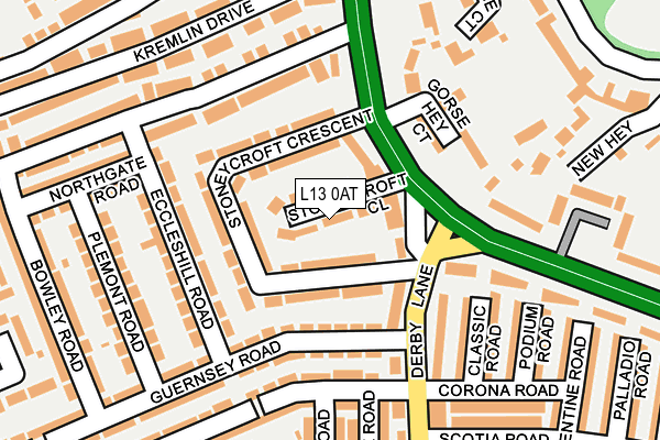 L13 0AT map - OS OpenMap – Local (Ordnance Survey)