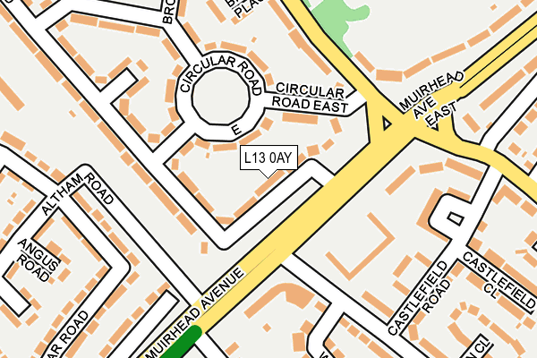 L13 0AY map - OS OpenMap – Local (Ordnance Survey)