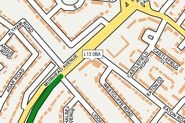 L13 0BA map - OS OpenMap – Local (Ordnance Survey)