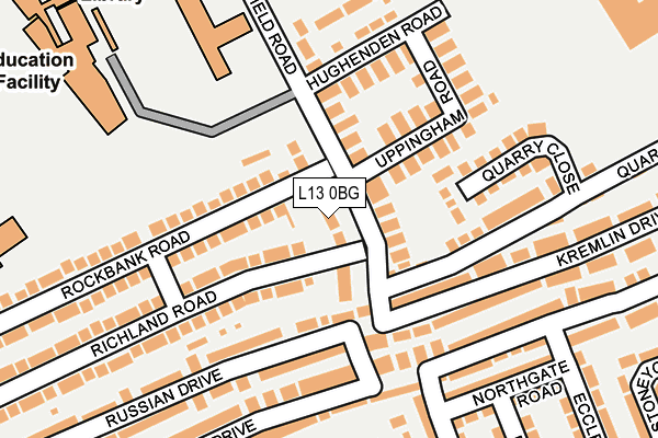 L13 0BG map - OS OpenMap – Local (Ordnance Survey)