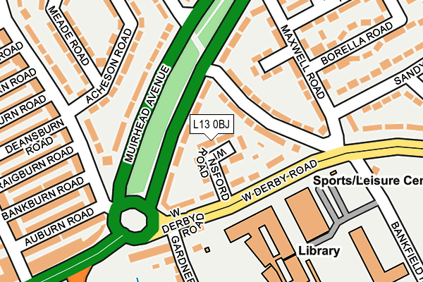 L13 0BJ map - OS OpenMap – Local (Ordnance Survey)