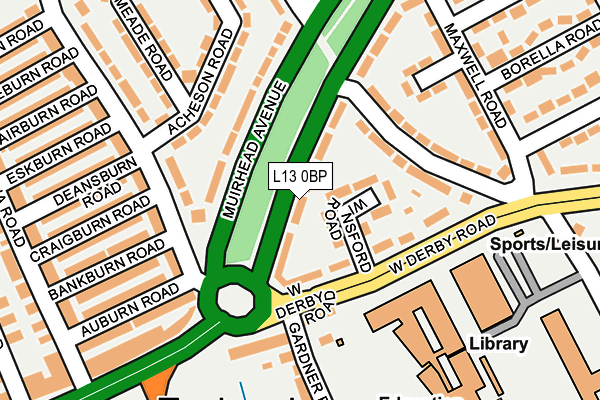 L13 0BP map - OS OpenMap – Local (Ordnance Survey)