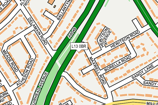 L13 0BR map - OS OpenMap – Local (Ordnance Survey)