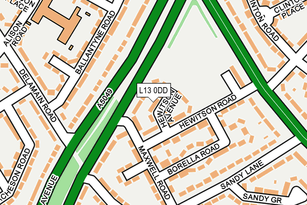 L13 0DD map - OS OpenMap – Local (Ordnance Survey)