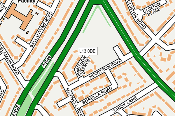 L13 0DE map - OS OpenMap – Local (Ordnance Survey)
