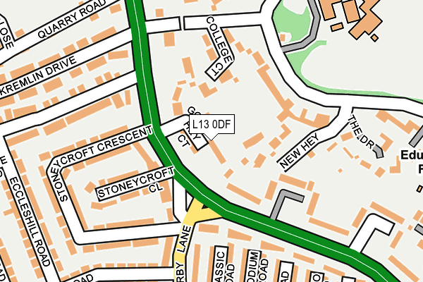 L13 0DF map - OS OpenMap – Local (Ordnance Survey)