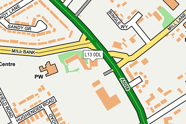 L13 0DL map - OS OpenMap – Local (Ordnance Survey)
