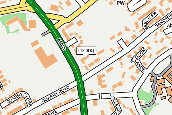 L13 0DQ map - OS OpenMap – Local (Ordnance Survey)