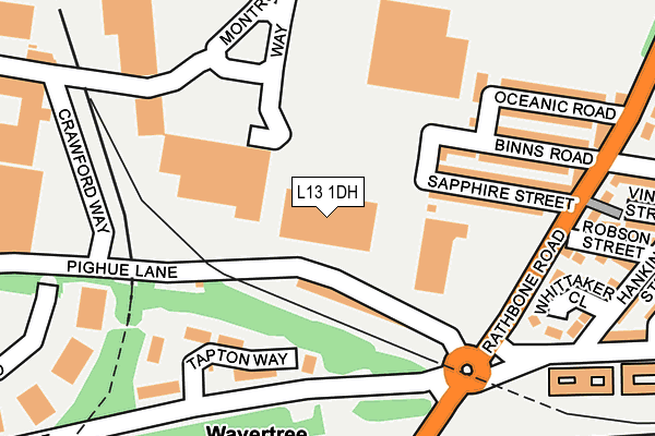 L13 1DH map - OS OpenMap – Local (Ordnance Survey)