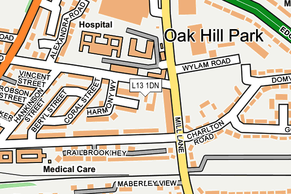L13 1DN map - OS OpenMap – Local (Ordnance Survey)