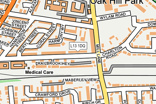 L13 1DQ map - OS OpenMap – Local (Ordnance Survey)
