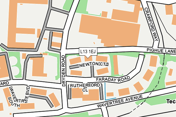 L13 1EJ map - OS OpenMap – Local (Ordnance Survey)