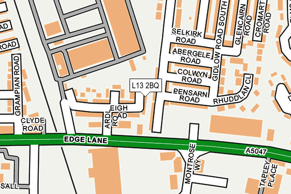 L13 2BQ map - OS OpenMap – Local (Ordnance Survey)