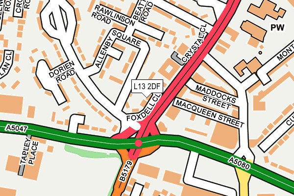 L13 2DF map - OS OpenMap – Local (Ordnance Survey)