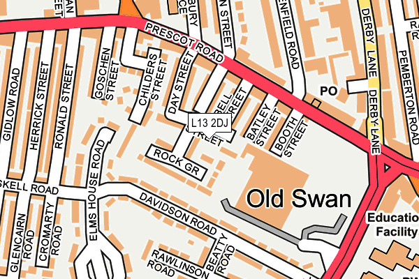 L13 2DJ map - OS OpenMap – Local (Ordnance Survey)