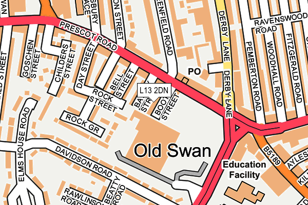 L13 2DN map - OS OpenMap – Local (Ordnance Survey)