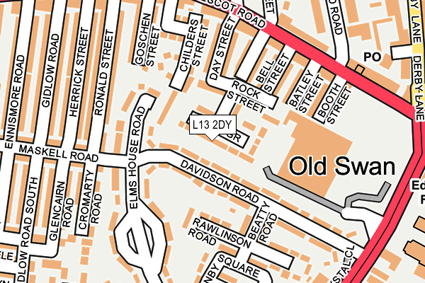 L13 2DY map - OS OpenMap – Local (Ordnance Survey)