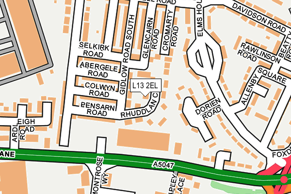 L13 2EL map - OS OpenMap – Local (Ordnance Survey)