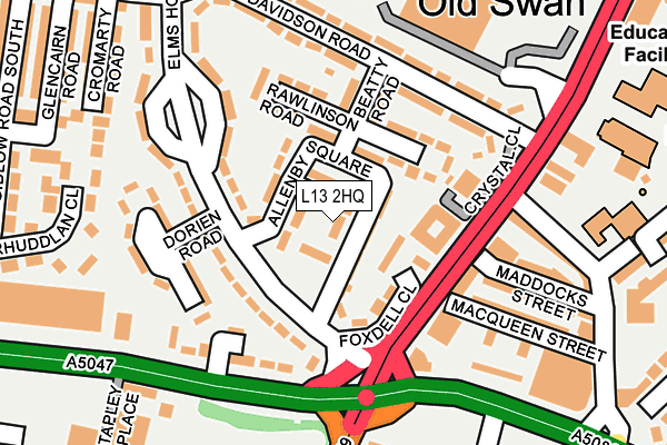 L13 2HQ map - OS OpenMap – Local (Ordnance Survey)