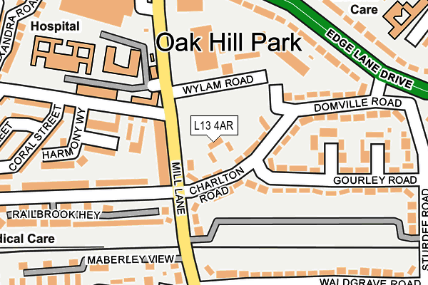 L13 4AR map - OS OpenMap – Local (Ordnance Survey)