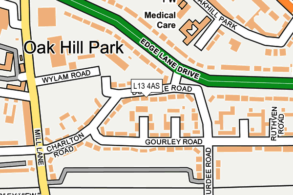 L13 4AS map - OS OpenMap – Local (Ordnance Survey)