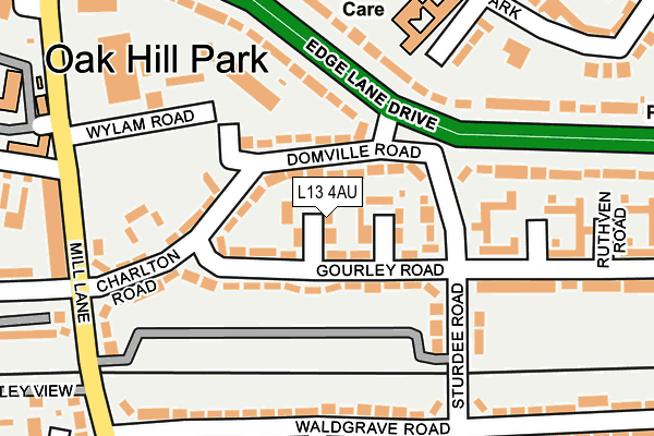 L13 4AU map - OS OpenMap – Local (Ordnance Survey)