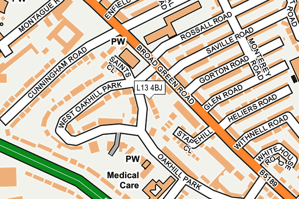 L13 4BJ map - OS OpenMap – Local (Ordnance Survey)