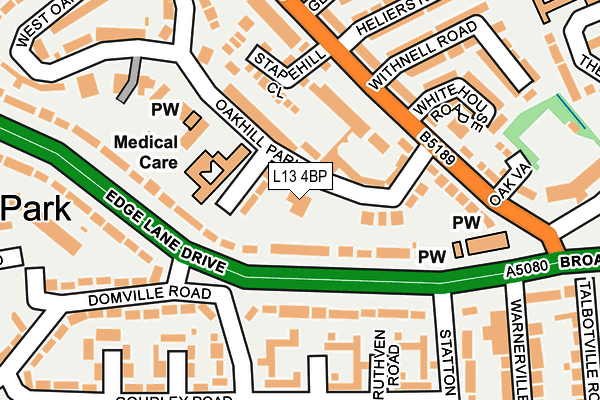 L13 4BP map - OS OpenMap – Local (Ordnance Survey)