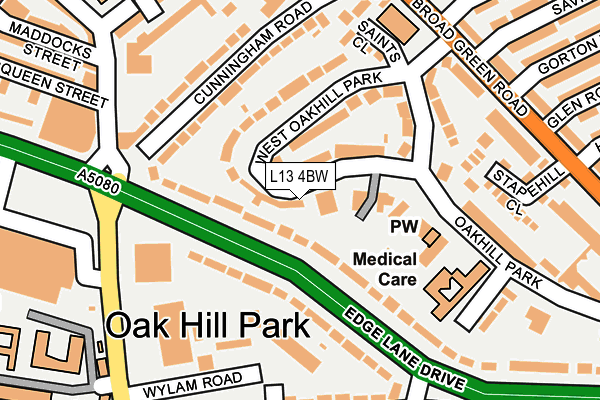 L13 4BW map - OS OpenMap – Local (Ordnance Survey)