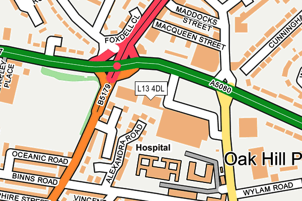 L13 4DL map - OS OpenMap – Local (Ordnance Survey)