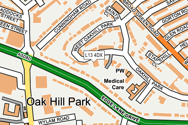 L13 4DX map - OS OpenMap – Local (Ordnance Survey)