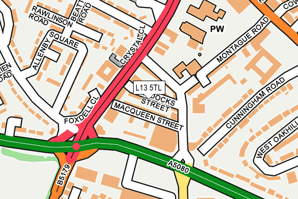 L13 5TL map - OS OpenMap – Local (Ordnance Survey)