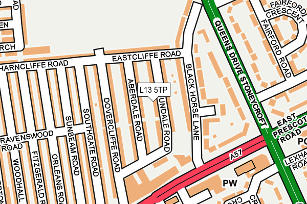 L13 5TP map - OS OpenMap – Local (Ordnance Survey)