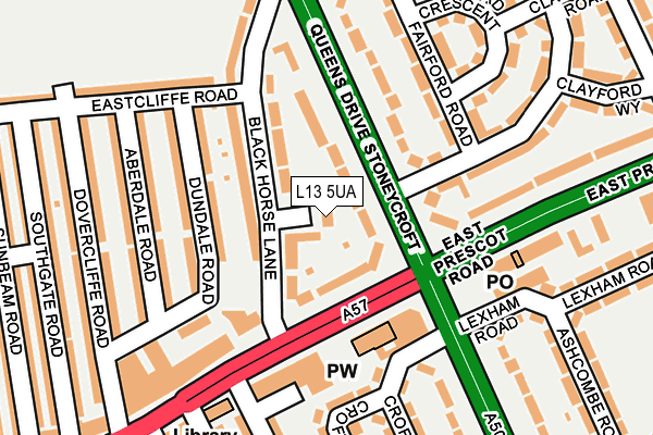 L13 5UA map - OS OpenMap – Local (Ordnance Survey)