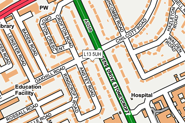 L13 5UH map - OS OpenMap – Local (Ordnance Survey)