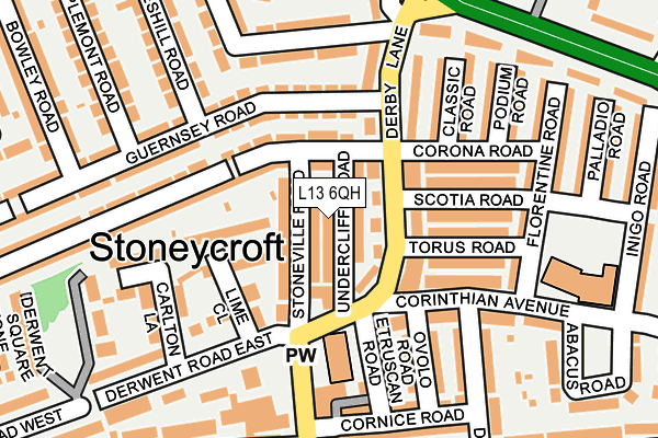 L13 6QH map - OS OpenMap – Local (Ordnance Survey)