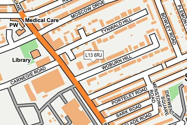 L13 6RJ map - OS OpenMap – Local (Ordnance Survey)