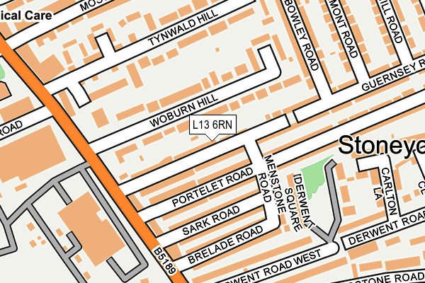 L13 6RN map - OS OpenMap – Local (Ordnance Survey)