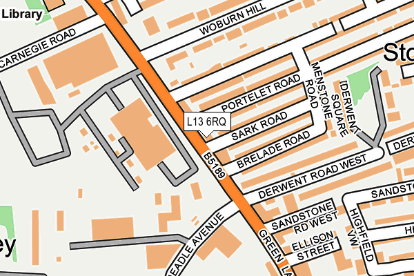 L13 6RQ map - OS OpenMap – Local (Ordnance Survey)