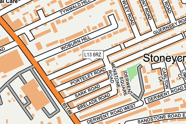 L13 6RZ map - OS OpenMap – Local (Ordnance Survey)