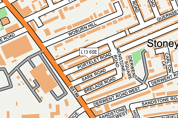L13 6SE map - OS OpenMap – Local (Ordnance Survey)