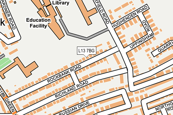 L13 7BG map - OS OpenMap – Local (Ordnance Survey)
