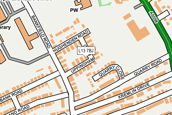L13 7BJ map - OS OpenMap – Local (Ordnance Survey)