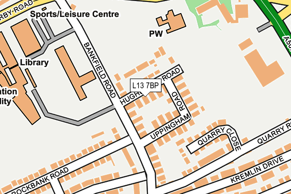 L13 7BP map - OS OpenMap – Local (Ordnance Survey)